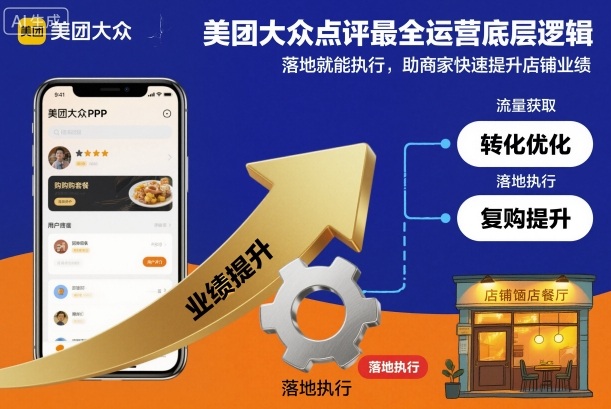 美团大众点评最全运营底层逻辑，落地就能执行，助商家快速提升店铺业绩-大熊网创