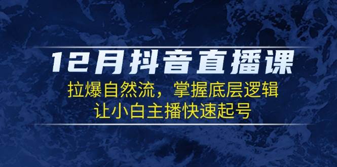（13807期）12月抖音直播课：拉爆自然流，掌握底层逻辑，让小白主播快速起号-大熊网创