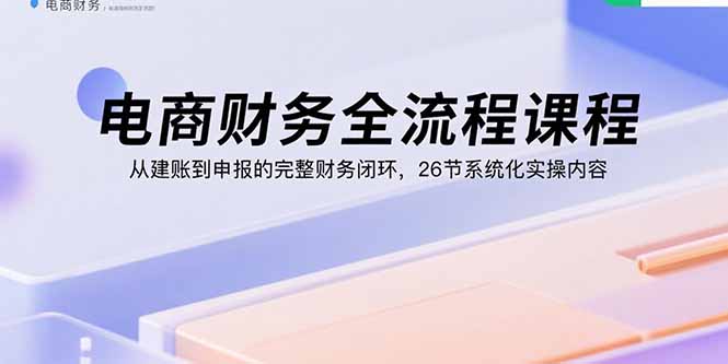 电商财务全流程课程：从建账到申报的完整财务闭环，26节系统化实操内容-大熊网创