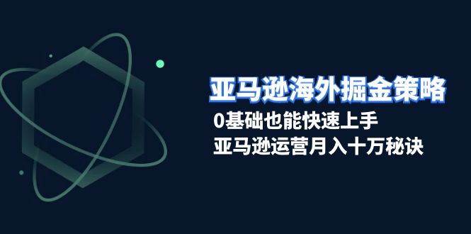 （13644期）亚马逊海外掘金策略，0基础也能快速上手，亚马逊运营月入十万秘诀-大熊网创
