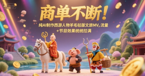 商单不断！纯AI制作西游人物羊毛毡版文旅MV，流量+节目效果统统拉满-大熊网创