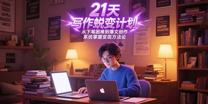 （15204期）21天写作蜕变计划，从下笔困难到爆文创作，系统掌握变现方法论-大熊网创