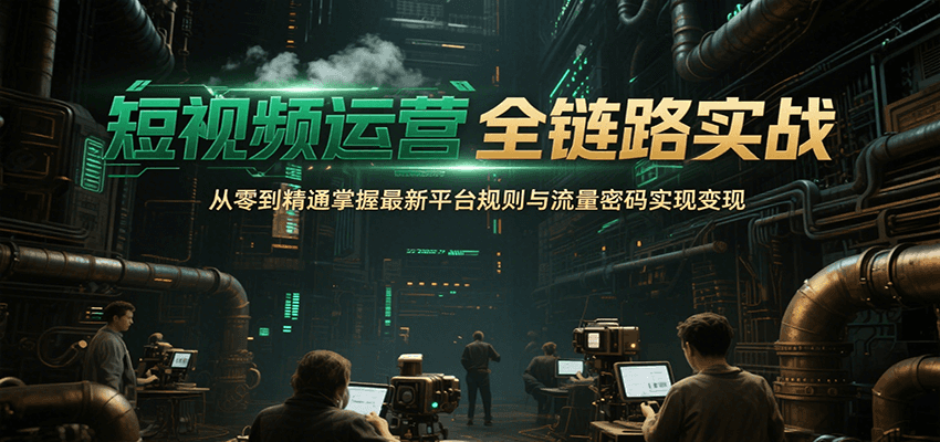 短视频运营全链路实战，从零到精通掌握最新平台规则与流量密码实现变现-大熊网创
