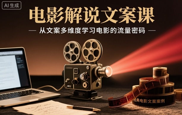 电影解说文案课，从文案多维度学习电影的流量密码-大熊网创
