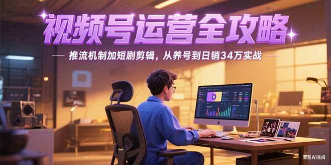 （15217期）2025视频号运营全攻略，推流机制加短剧剪辑，从养号到日销34万实战-大熊网创
