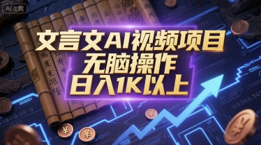 文言文AI视频项目，无脑操作，日入1K以上-大熊网创
