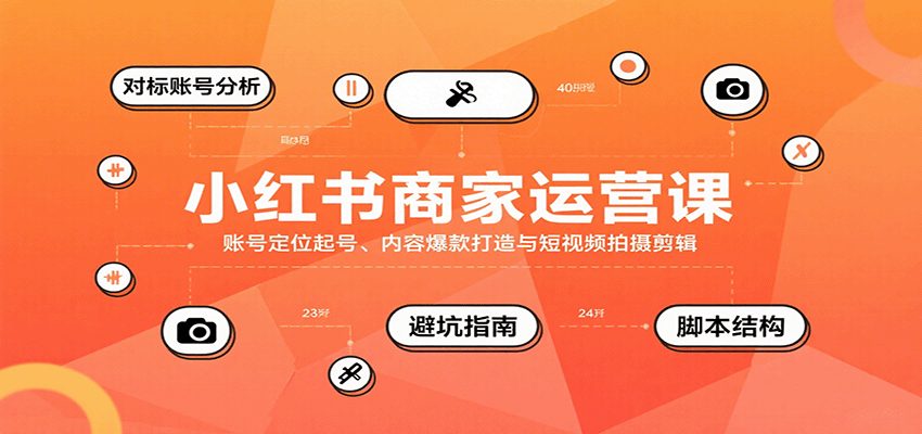 小红书商家运营课，账号定位起号、内容爆款打造与短视频拍摄剪辑-大熊网创
