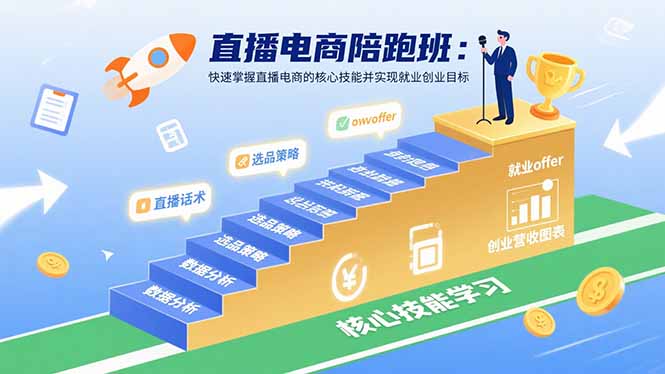 直播电商陪跑班：快速掌握直播电商的核心技能并实现就业/创业目标-大熊网创