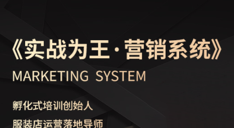 老杨·服装老板必修课《实战为王-营销系统》实现业绩被动式增长-大熊网创