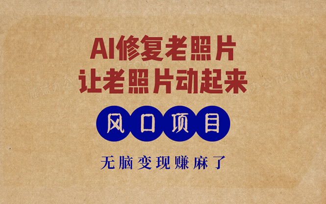 （13296期）最新风口项目，AI一键修复老照片，让老照片动起来，接单到手软，无脑变…-大熊网创