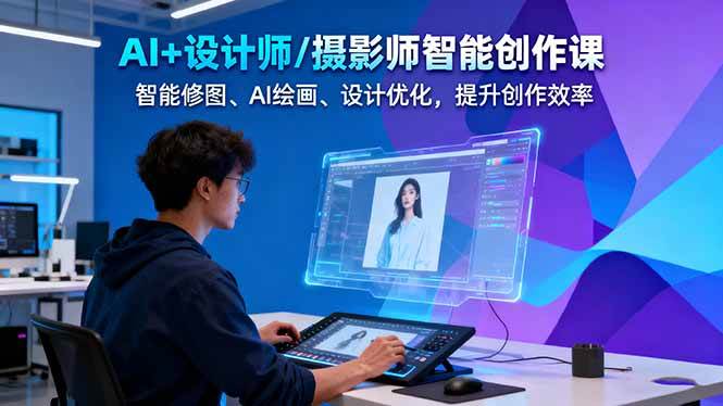 AI+设计师/摄影师智能创作课：智能修图、AI绘画、设计优化，提升创作效率-大熊网创