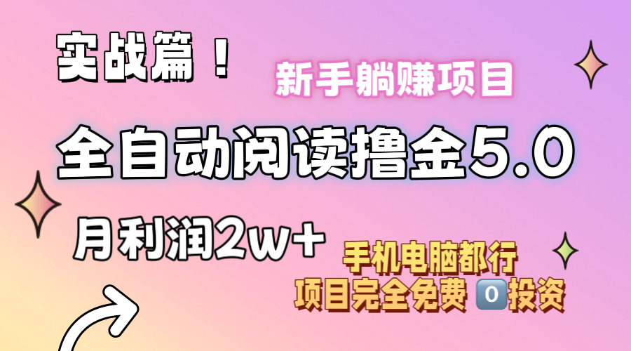 （11578期）小说全自动阅读撸金5.0 操作简单 可批量操作 零门槛！小白无脑上手月入2w+-大熊网创