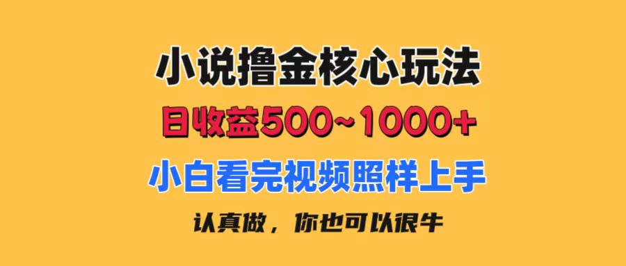 （11461期）小说撸金核心玩法，日收益500-1000+，小白看完照样上手，0成本有手就行-大熊网创