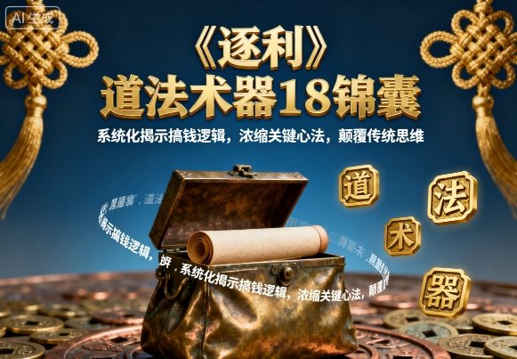《逐利》道法术器18锦囊，系统化揭示搞钱逻辑，浓缩关键心法，颠覆传统思维-大熊网创