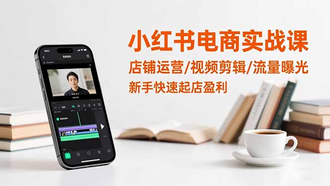 小红书电商实战课：店铺运营/视频剪辑/流量曝光，新手快速起店盈利-大熊网创