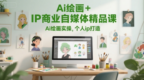 Ai绘画+IP商业自媒体精品课，Ai绘画实操，个人ip打造-大熊网创