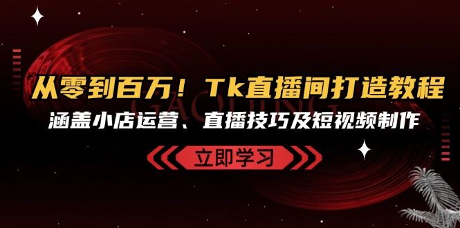 （13098期）从零到百万！Tk直播间打造教程，涵盖小店运营、直播技巧及短视频制作-大熊网创