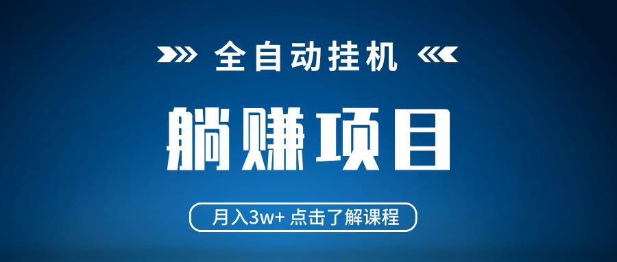 （14551期）全自动挂机项目 月入3w+ 真正躺平项目 不吃电脑配置 当天见收益-大熊网创