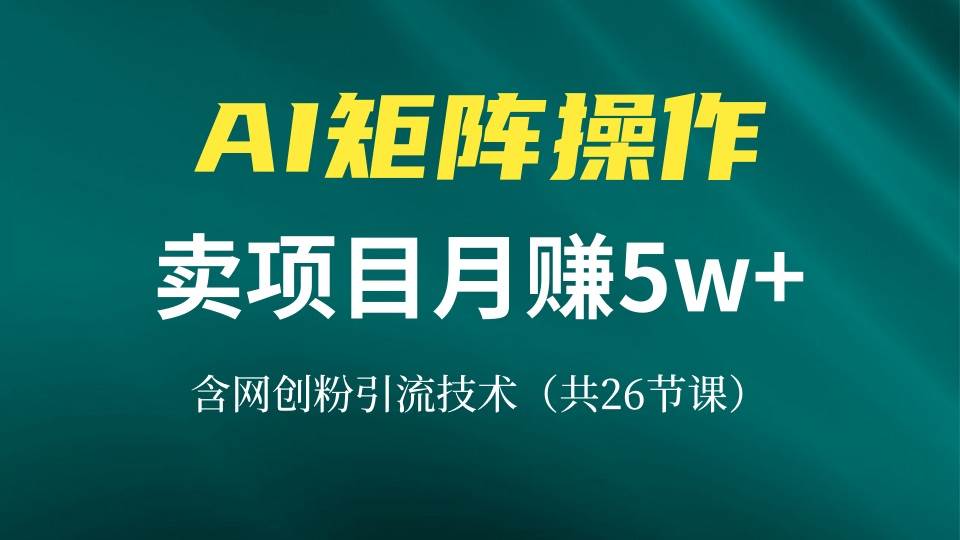 （13335期）网创IP打造课，借助AI卖项目月赚5万+，含引流技术（共26节课）-大熊网创