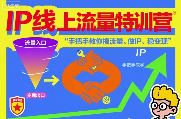 IP线上流量特训营，手把手教你搞流量、做IP、稳变现-大熊网创