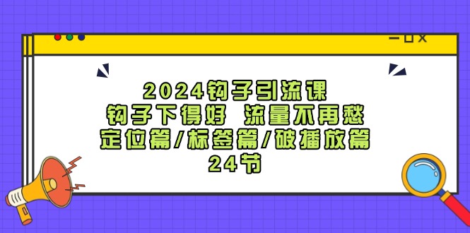 （12097期）2024钩子·引流课：钩子下得好 流量不再愁，定位篇/标签篇/破播放篇/24节-大熊网创
