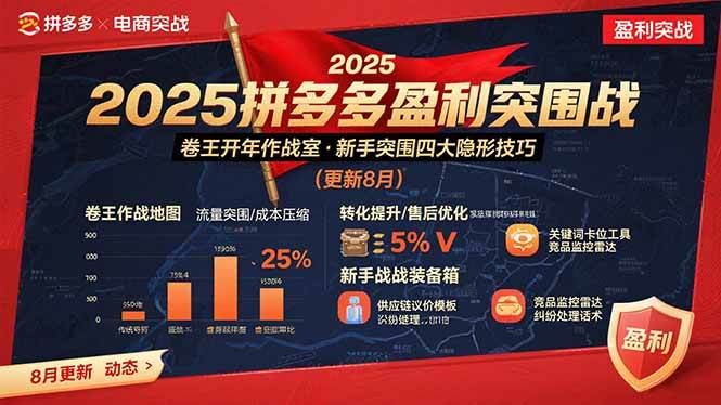 （15687期）2025拼多多盈利突围战：卷王开年作战室，新手突围四大隐形技巧(更新8月)-大熊网创
