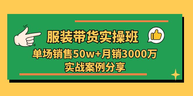 （11071期）服装带货实操培训班：单场销售50w+月销3000万实战案例分享（27节）-大熊网创