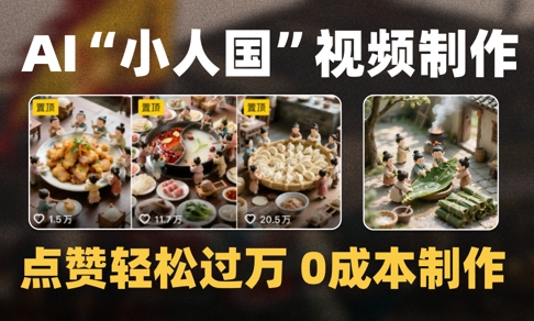 爆款1000W+播放微缩景观迷你小人国AI视频0成本制作全流程教学-大熊网创