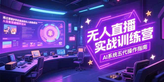 （15315期）无人直播实操训练营，从设备搭建到话术，AI系统五代操作指南(7月更新)-大熊网创