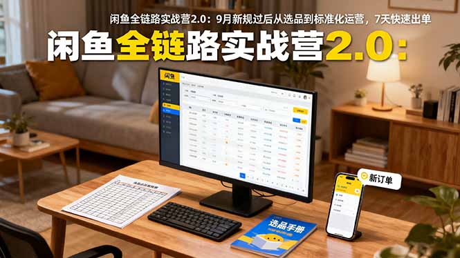 闲鱼全链路实战营2.0：9月新规过后从选品到标准化运营，7天快速出单-大熊网创