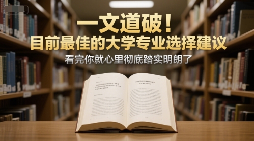 付费文章：一文道破！目前最佳的大学专业选择建议，看完你就心里彻底踏实明朗了-大熊网创