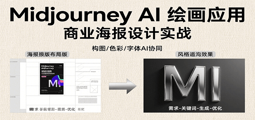 Midjourney AI绘画应用，关键词指令解析、漫画头像制作、海报设计、3D人物生成等-大熊网创