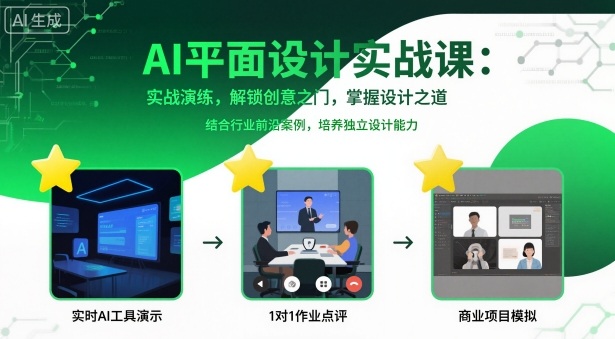 AI平面设计实战课，实战演练，解锁创意之门，掌握设计之道-大熊网创