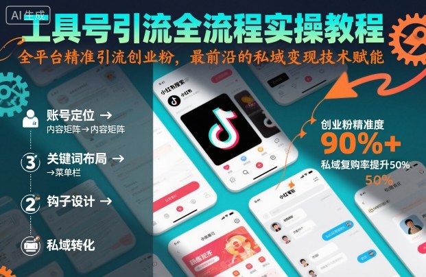 工具号引流全流程保姆级实操教程，全平台精准引流创业粉，最前沿的私域变现技术赋能-大熊网创