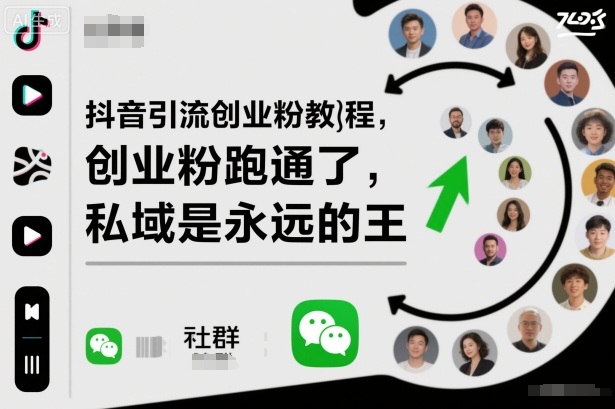 抖音引流创业粉教程，创业粉终于跑通了，私域是永远的王-大熊网创