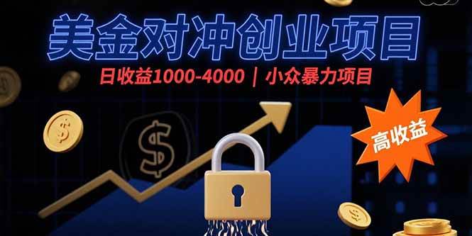 （15642期）美金对冲创业项目，日收益1000-4000，小众暴力项目-大熊网创