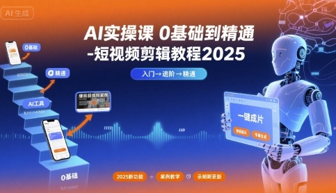 AI实操课0基础到精通-短视频剪辑教程2025-大熊网创