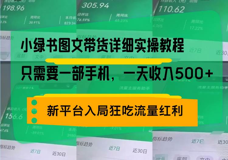 （13509期）小绿书图文带货详细实操教程，只需要一部手机，一天收入500+，轻松变现-大熊网创