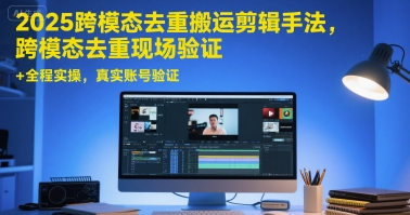 2025跨模态去重搬运剪辑手法，跨模态去重现场验证 +全程实操，真实账号验证-大熊网创