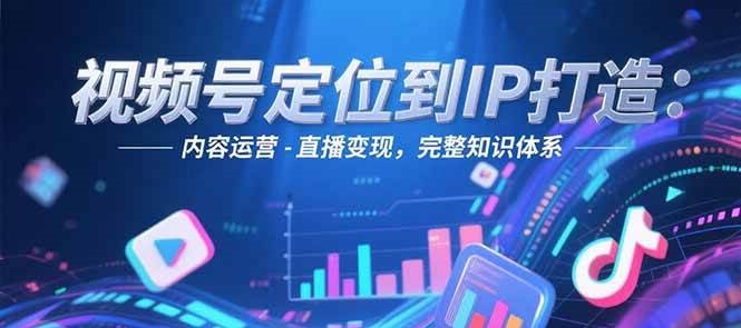 视频号定位到IP打造:账号搭建-内容运营-直播变现,完整知识体系-大熊网创