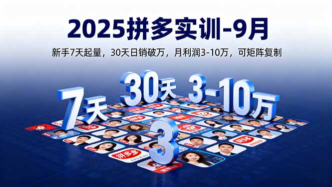 2025拼多多实训-9月：新手7天起量,30天日销破万,月利润3-10万,可矩阵复制-大熊网创