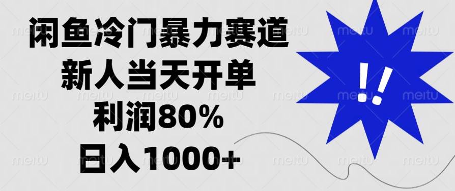 （13660期）闲鱼冷门暴力赛道，新人当天开单，利润80%，日入1000+-大熊网创