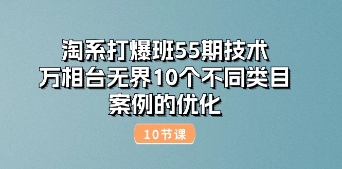 （10996期）淘系打爆班55期技术：万相台无界10个不同类目案例的优化（10节）-大熊网创