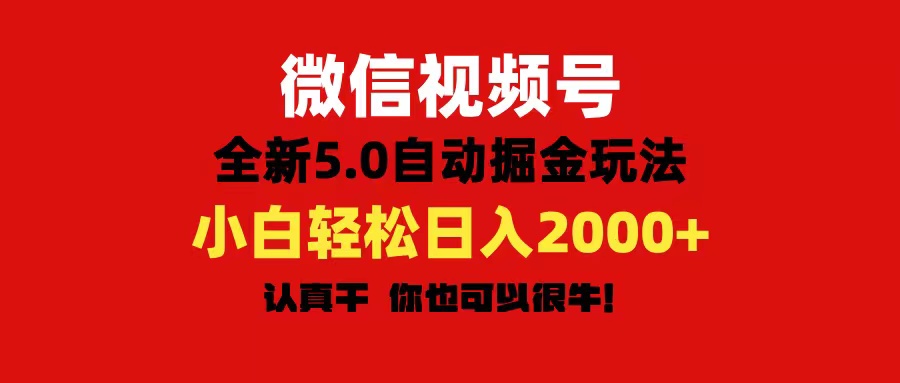（11332期）微信视频号变现，5.0全新自动掘金玩法，日入利润2000+有手就行-大熊网创