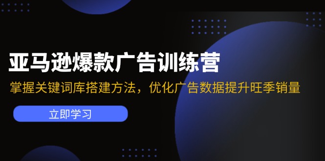 （11858期）亚马逊爆款广告训练营：掌握关键词库搭建方法，优化广告数据提升旺季销量-大熊网创