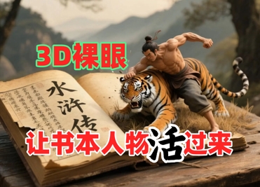 书本人物裸眼3D视频，新的玩法，流量超猛，保姆级教程-大熊网创