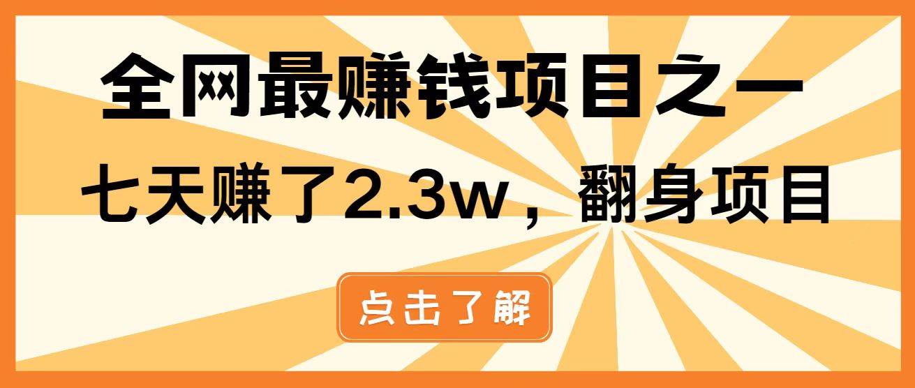 （14723期）暴利项目，每天被动收益1500+，长期管道收益！0成本自己做老板！-大熊网创