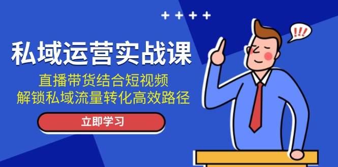 （13587期）私域运营实战课：直播带货结合短视频，解锁私域流量转化高效路径-大熊网创