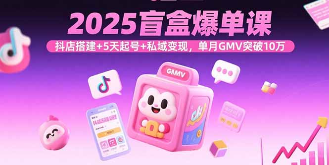 2025盲盒爆单课，抖店搭建+5天起号+私域变现，单月GMV突破10万-大熊网创