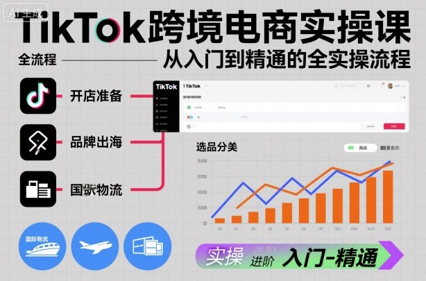 TikTok跨境电商实操课，从入门到精通的全实操流程-大熊网创
